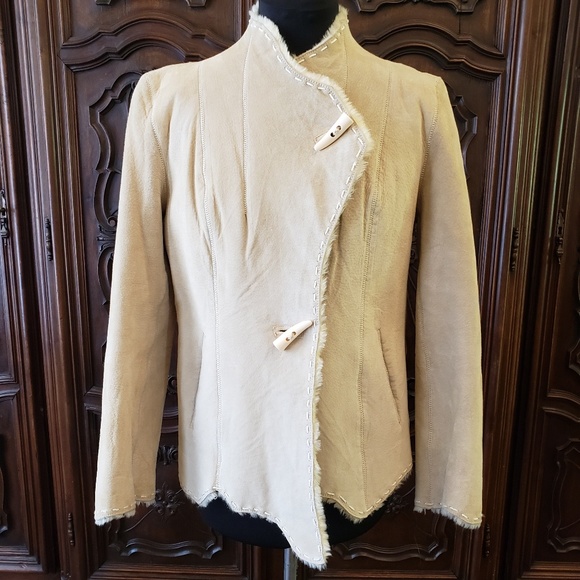 Guess Suede Coat With Faux Fur - Picture 2 of 8